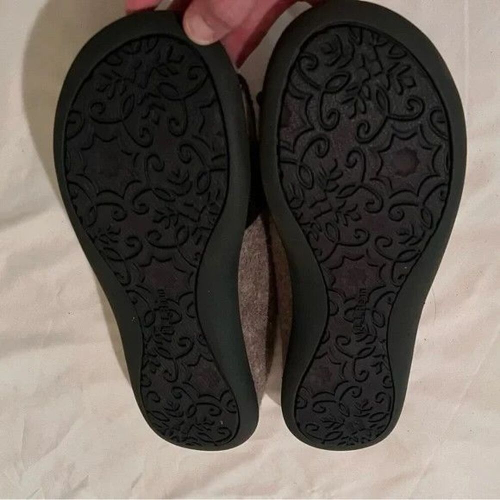 LL BEAN Women's Taupe Chocolate Daybreak Scuffs Labrador Dog Wool Slippers Sz 11 - Picture 6 of 6